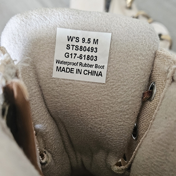 Sperry Topsider Saltwater Oat/Gold Waterproof Duck Booties Rain Boots Womens 9.5 - Picture 12 of 12